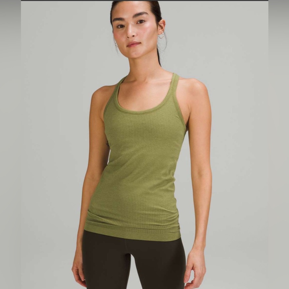 Lululemon Bronze Green Ebb to Street Tank